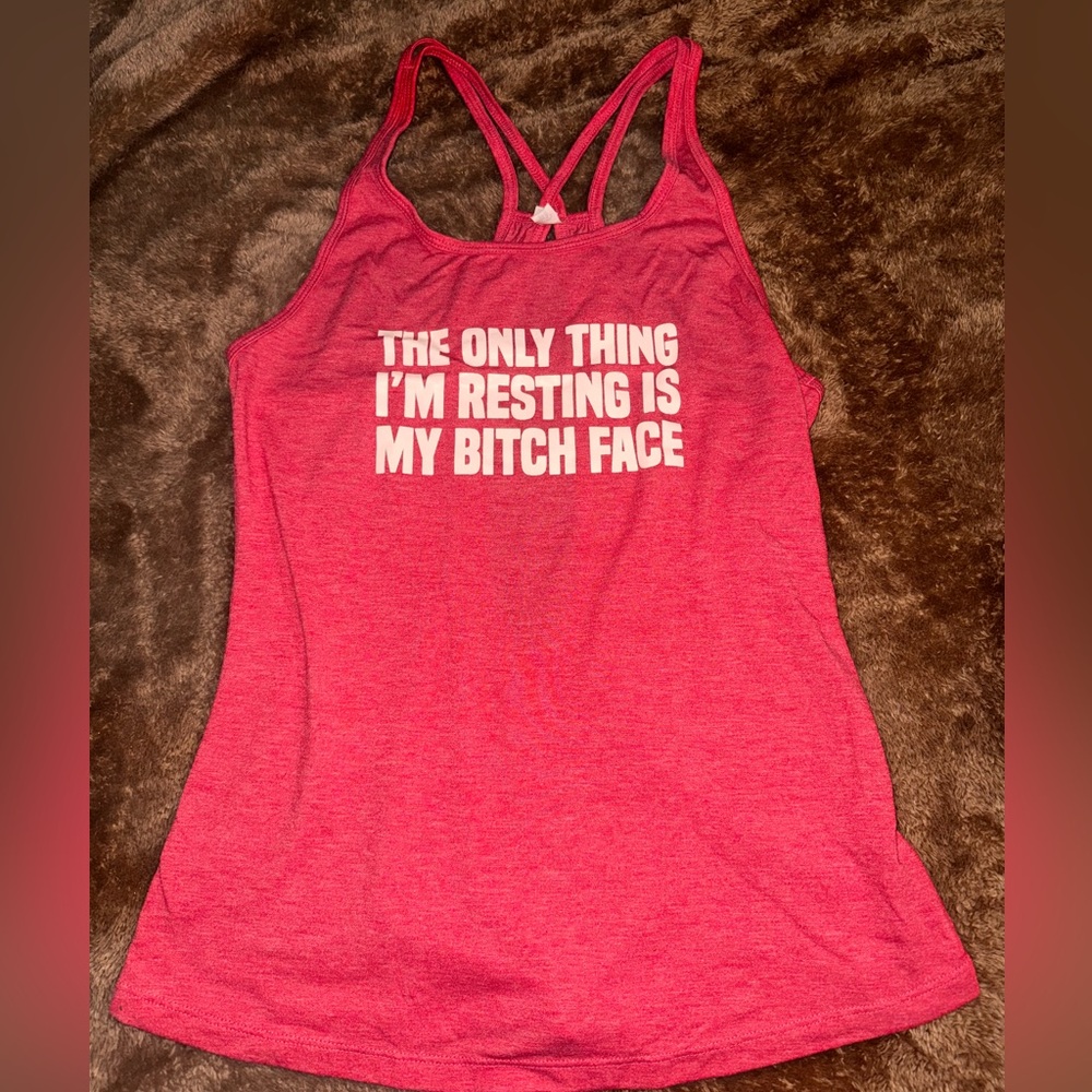 Constantly Varied Gear Pink Fitted Graphic Tank Top
